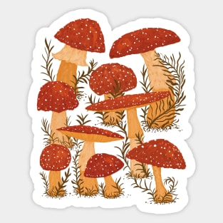 Amanita Garden - Fly Agaric Mushrooms Sticker